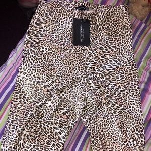 Leopard Print Faux Leather Skinny Trouser